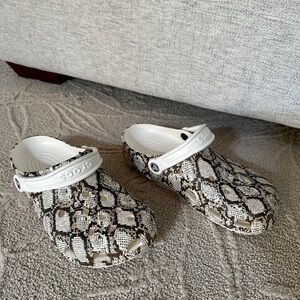 CROCS Baya Clog Snakeskin Python Pattern with White Strap Limited Edition Men’s